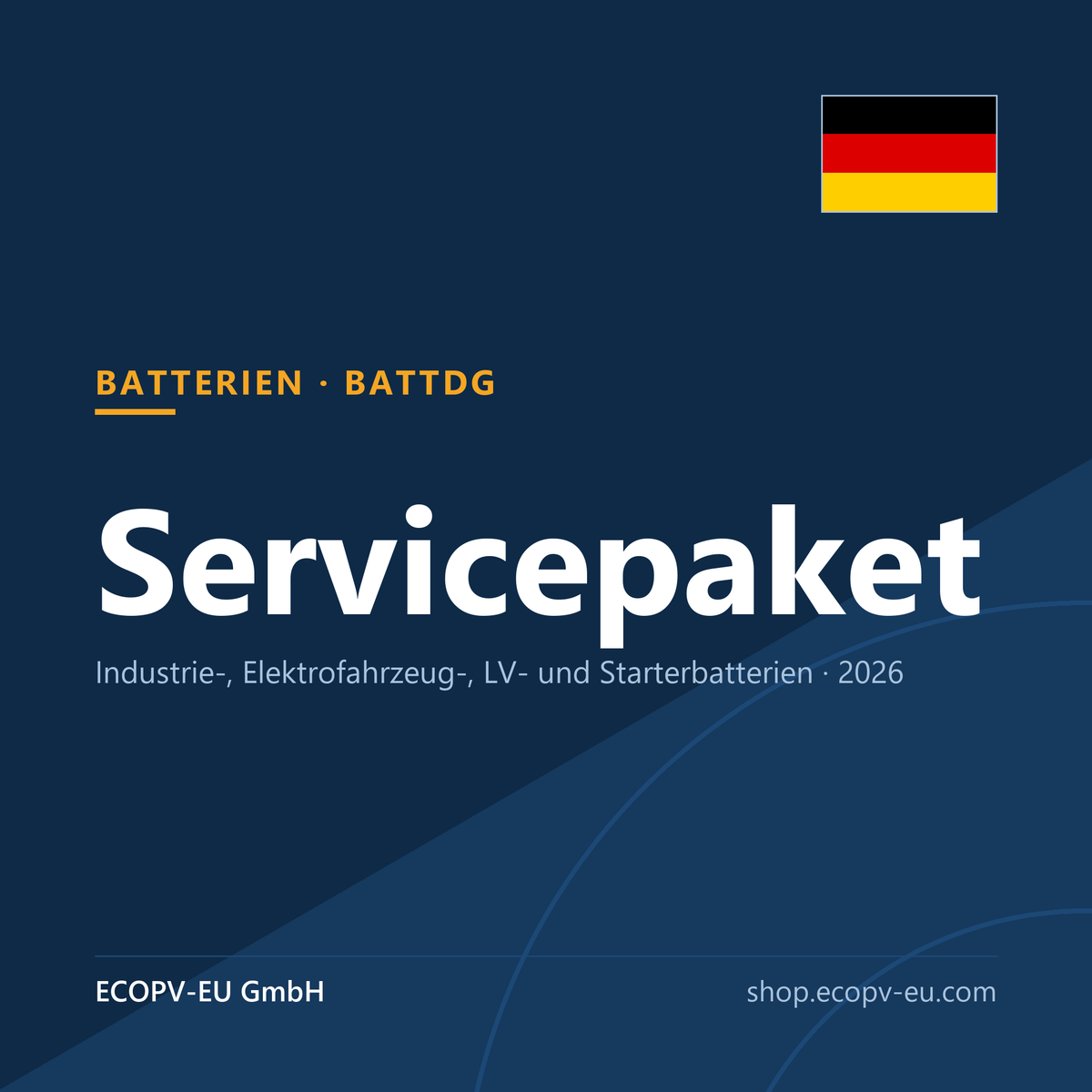 Batterien-Servicepaket mit Bevollmächtigtem nach BattDG – Industrie-, Elektrofahrzeug-, LV- und Starterbatterien