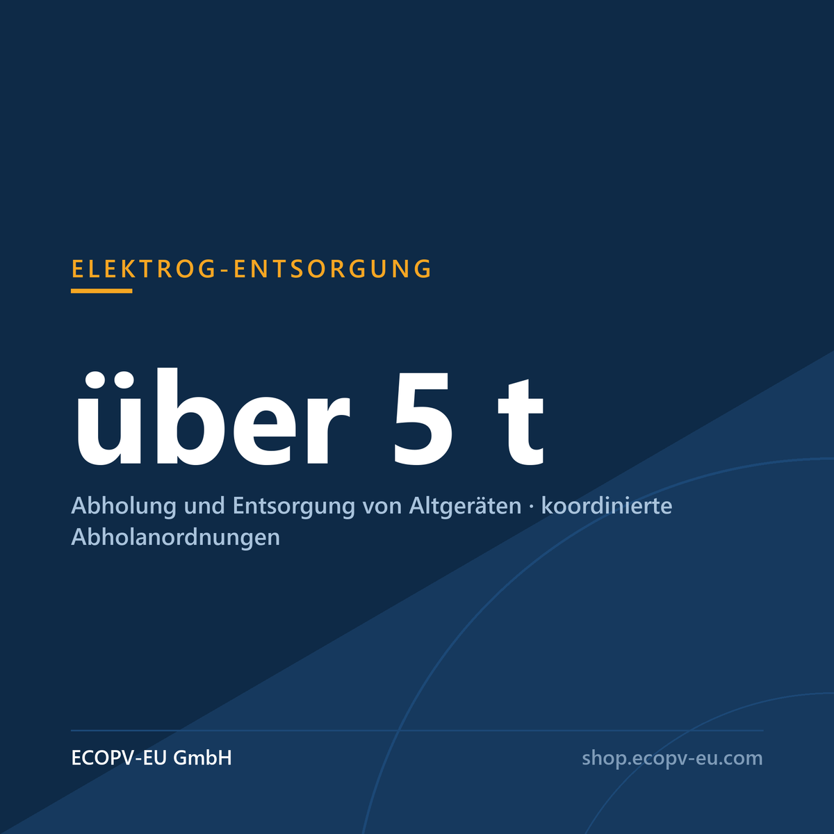 ElektroG-Entsorgung über 5 t – Abholung und Entsorgung von Altgeräten mit koordinierten Abholanordnungen