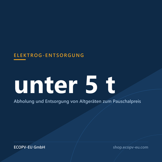 ElektroG-Entsorgung unter 5 t – Abholung und Entsorgung von Altgeräten zum Pauschalpreis