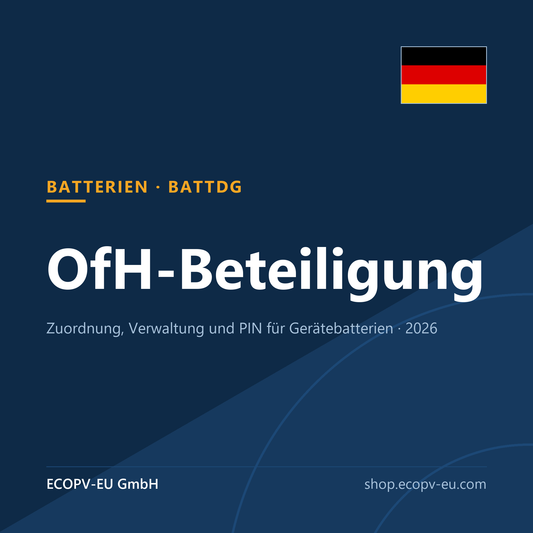 OfH-Beteiligung für Gerätebatterien nach BattDG – Zuordnung, Verwaltung und PIN für das ear-Portal
