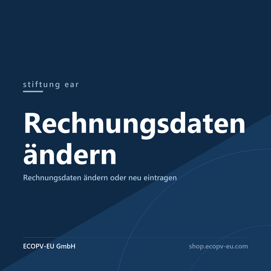 Rechnungsdaten bei der stiftung ear ändern oder neu eintragen